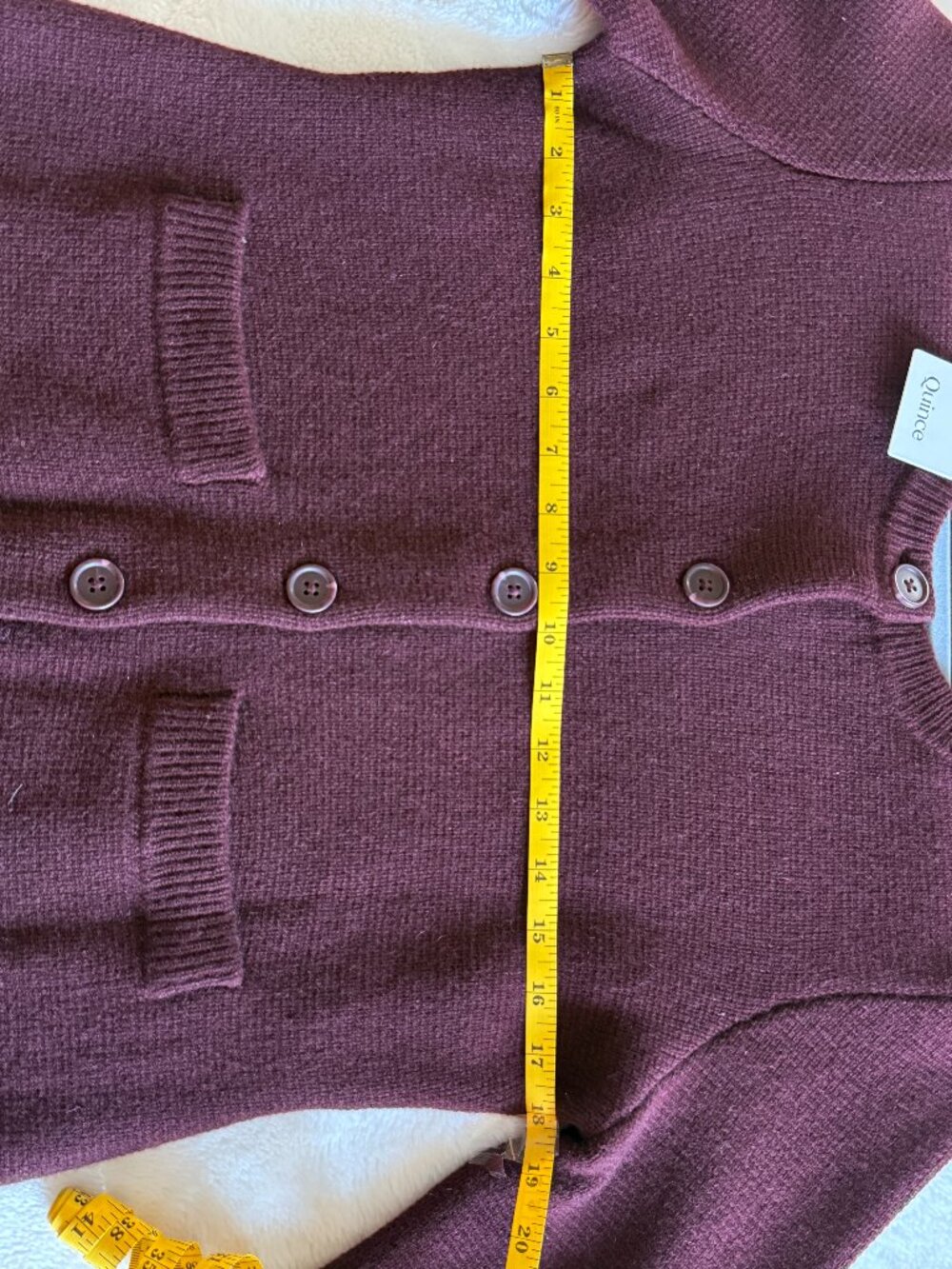 NWT Quince 100% Mongolian Cashmere Structured Cardigan Rich Burgandy Medium - Picture 6 of 7